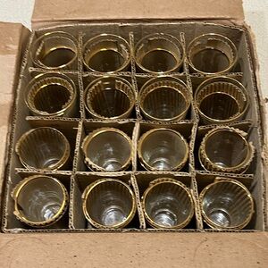 Vintage MCM Libbey GOLD TRIM Glasses water Tumblers Set of 32